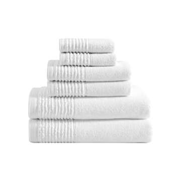 Vera Wang - Bath Towels Set, Luxury Cotton Bathroom Decor, Highly Absorbent & Medium Weight, Oeko-Te...