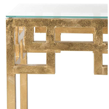 Safavieh Greek Key Gold Glass Top End Table - Stylish Decor