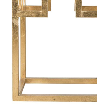 Safavieh Greek Key Gold Glass Top End Table - Stylish Decor