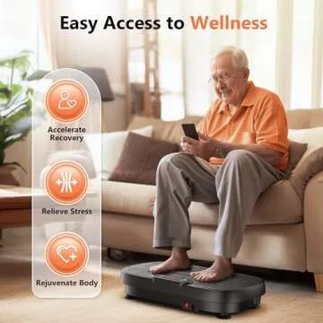 FEIERDUN Vibration Plate, Whole Body Vibration Plate Exercise Machine for Lymphatic Drainage, Power Plate Vibration Plate w/ 2 Resistance Bands for Wellness and Fitness