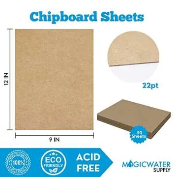50 Chipboard Sheets 9 x 12 Inch - 22pt Lightweight Brown Kraft Cardboard for Crafting & Picture Fram...