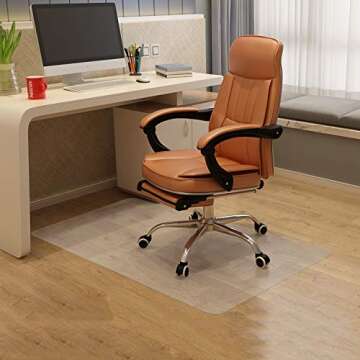 HOMEK Office Chair Mat for Hardwood Floor, 48” x 30” Clear Desk Chair Mat for Hard Floor, Easy G...