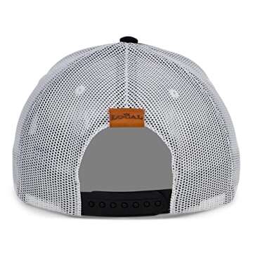 Local Crowns Minnesota Leather USA Flag Fill Patch Black White Trucker Cap