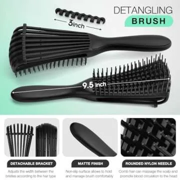 Hommtina Detangling Brush Set for Smooth Hair