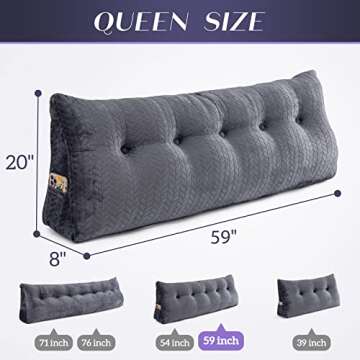 TerriTrophy Triangular Wedge Headboard Pillow Large Bolster Bed Rest Reading Pillow Backrest Positio...