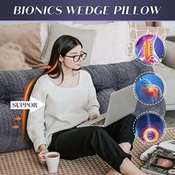 TerriTrophy Triangular Wedge Headboard Pillow Large Bolster Bed Rest Reading Pillow Backrest Positioning Support Bolster Cushion with Removable Cover