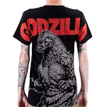 Ripple Junction Godzilla Men's Short Sleeve T-Shirt Jumbo Print King of Monsters Front & Back Graphi...