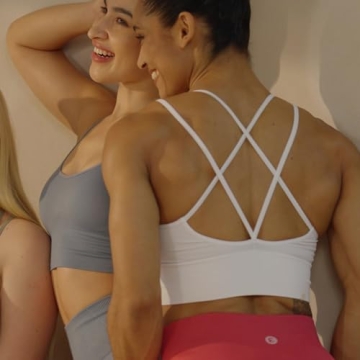 Evercute Cross Back Padded Sport Bras for Yoga & Fitness