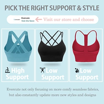 Evercute Cross Back Padded Sport Bras for Yoga & Fitness