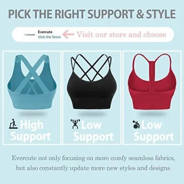 Evercute Cross Back Padded Sport Bras for Yoga & Fitness