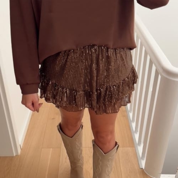 Women Y2k Glitter Ruffle Shorts for Summer Fun
