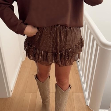 Women Y2k Glitter Ruffle Shorts for Summer Fun