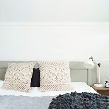 Mkono Macrame Throw Pillow Cover Decorative Cushion Set