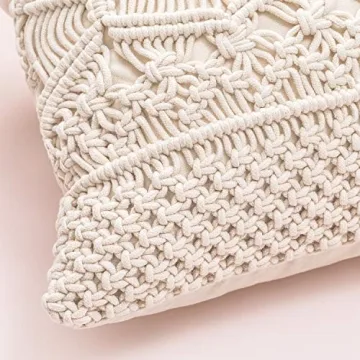 Mkono Macrame Throw Pillow Cover Decorative Cushion Set