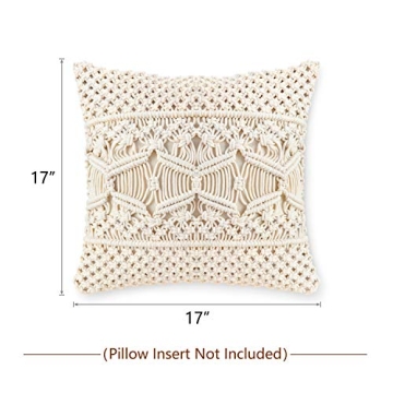 Mkono Macrame Throw Pillow Cover Decorative Cushion Set