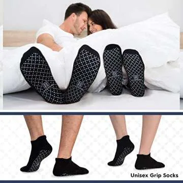 unenow Unisex Non Slip Socks with Grips Cushion for Yoga Pilates Barre Home & Hospital