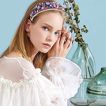 MUQINGWAN Women's Fashion Headbands personality Crystal Rhinestone Decorative Candy Color Girls Hair...
