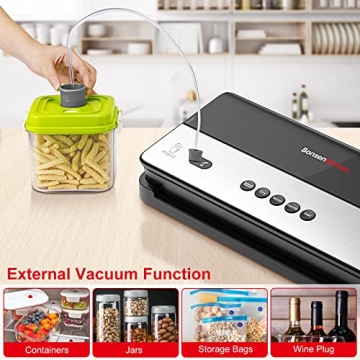 Bonsenkitchen Vacuum Sealer with Built-in Cutter and Starter Kit