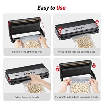 Bonsenkitchen Vacuum Sealer with Built-in Cutter and Starter Kit