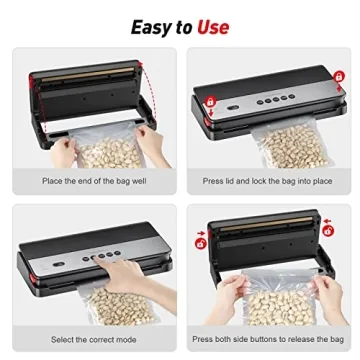 Bonsenkitchen Vacuum Sealer with Built-in Cutter and Starter Kit