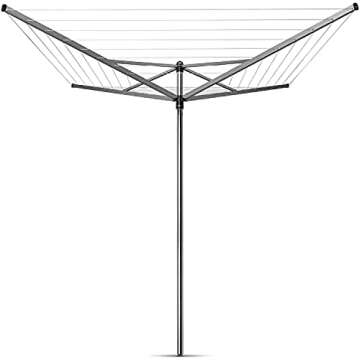 Brabantia Topspinner Outdoor 4 Arm Spinning Clothesline Rotating & Clothes Drying Rack Cover - Weather Resistant Material - Zip Closure - Outdoor - Drying Rack Protection - Leaf