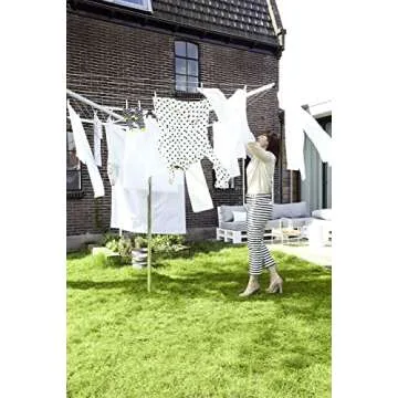 Brabantia Topspinner Outdoor 4 Arm Spinning Clothesline Rotating & Clothes Drying Rack Cover - Weather Resistant Material - Zip Closure - Outdoor - Drying Rack Protection - Leaf