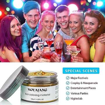 Asocrew Gold Temporary Hair Wax Color Spray for All Ages