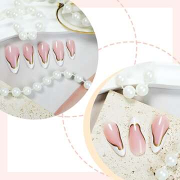 French Tip Press on Nails - Charming 24 Pcs for Ladies