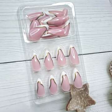 French Tip Press on Nails - Charming 24 Pcs for Ladies