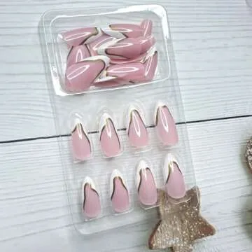 French Tip Press on Nails - Charming 24 Pcs for Ladies