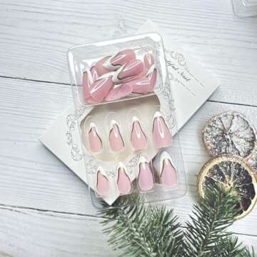 French Tip Press on Nails - Charming 24 Pcs for Ladies