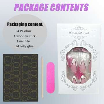 French Tip Press on Nails - Charming 24 Pcs for Ladies