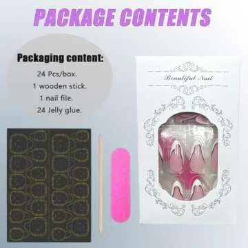 French Tip Press on Nails - Charming 24 Pcs for Ladies