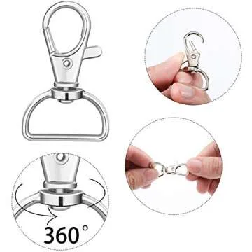 35 Pieces Swivel Clasps for Keychains and Crafting