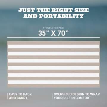 White Classic Beach Towels Oversized Stripe Cotton Bath Towel Large, Pool Towel