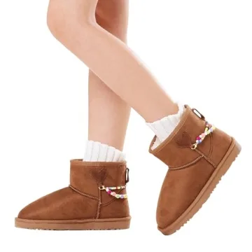 Stelle Girls Faux Fur Winter Snow Boots with DIY Charm