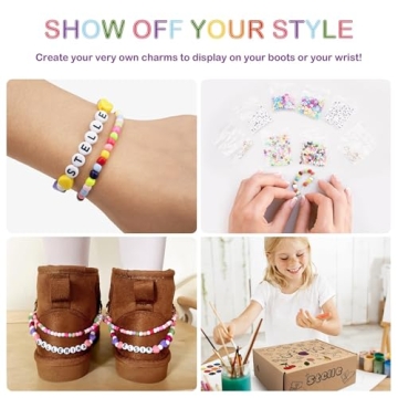 Stelle Girls Faux Fur Winter Snow Boots with DIY Charm