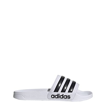 Adidas Unisex Adilette Shower Slide Sandal - White/Black - Comfort & Style
