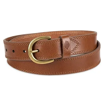 Dickies Women's Casual Double Stitch Belt in Cognac - Medium Size