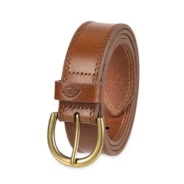Casual Double Stitch Belt for Women - Cognac Medium