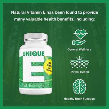 A.C. Grace Company UNIQUE E Mixed Tocopherols 120 Soft Gels, Supports Healthy Brain Function, General Health, and Aging Support, All-Natural Vitamin E and Kosher