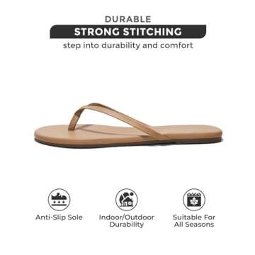Project Cloud Women's Vegan Leather Memory Foam Flip Flops