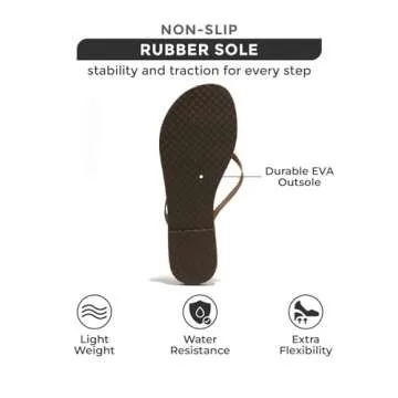 Project Cloud Women's Vegan Leather Memory Foam Flip Flops