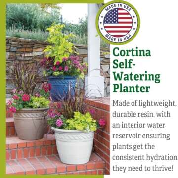 Cortina Self-Watering Planter - 20" Diameter Durable Design