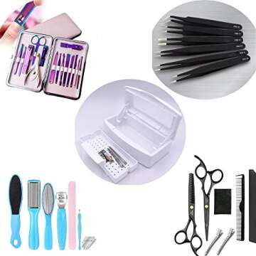 Nail Clean Tool Box Plastic Beauty Art Implement Tray for Manicure Tweezers