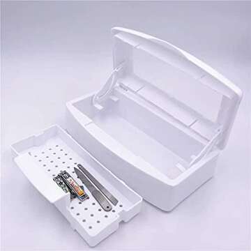 Nail Clean Tool Box Plastic Beauty Art Implement Tray for Manicure Tweezers