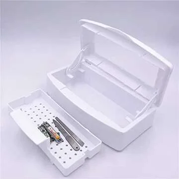Nail Clean Tool Box Plastic Beauty Art Implement Tray for Manicure Tweezers