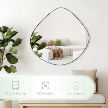Stylish BIKARSOUL Irregular Wall Mirror - Modern Matte Black Design