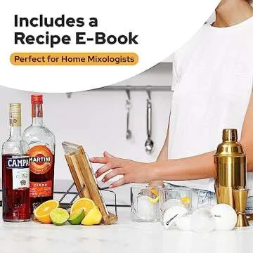 Silicone Ice Molds Set of 2 - Circle Ice Cube Molds for Large Round Ice Balls - Ideal Sphere Shaped Big Ice Balls for Whiskey, Bourbon, Scotch, and Other Drinks - Includes Extra Cocktail Recipes