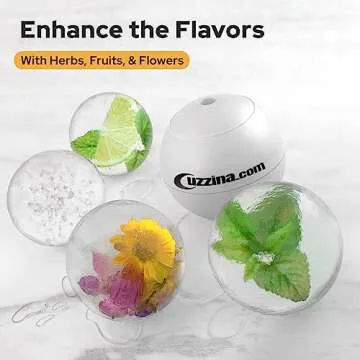 Silicone Ice Molds Set of 2 - Circle Ice Cube Molds for Large Round Ice Balls - Ideal Sphere Shaped Big Ice Balls for Whiskey, Bourbon, Scotch, and Other Drinks - Includes Extra Cocktail Recipes